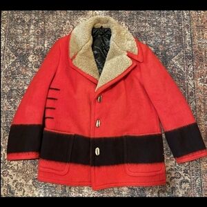 Vintage Marlboro Hudson Bay Coat 100% Wool Antler Buttons Size 38 Mint Rare